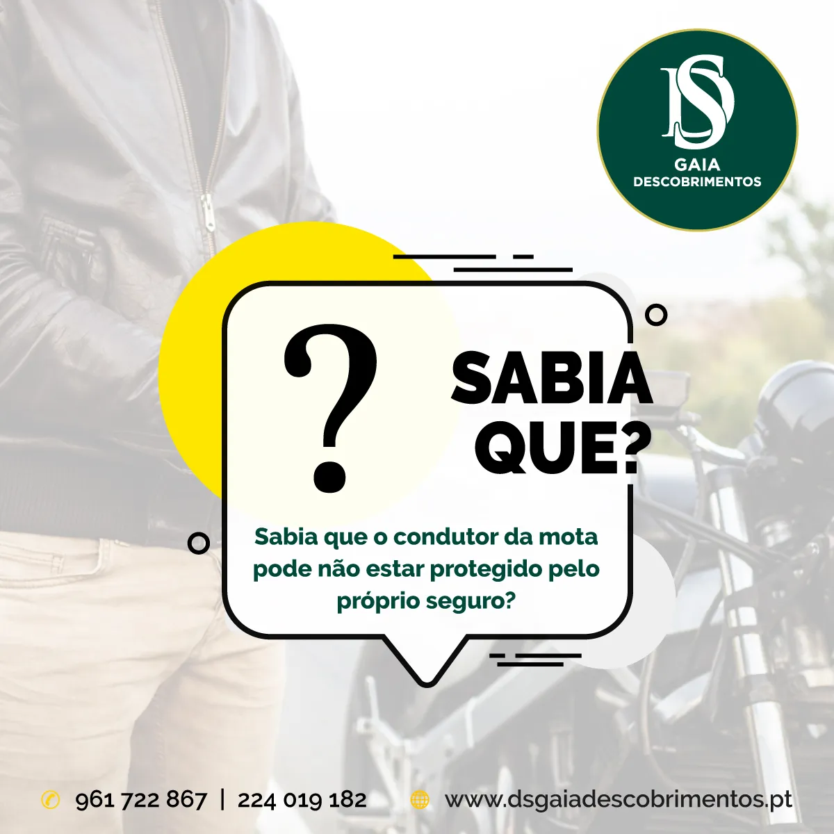 Sabia que o condutor da mota pode não estar protegido pelo próprio seguro?